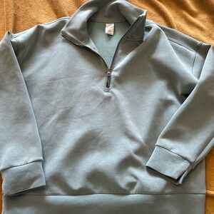 Women's Half-Zip Pullover Sweatshirt - Sage Blue